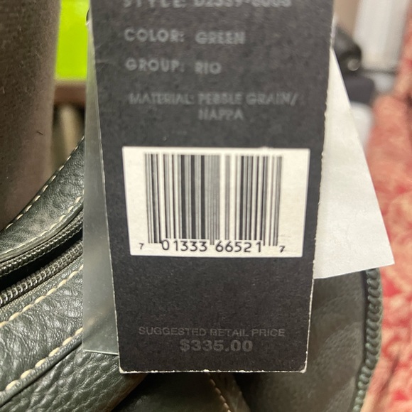 Hunter green, Donald J Piner, genuine leather shoulder bag, heavy brass hardware - Picture 14 of 14